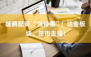 盛鹏配资 “涨停潮”！这些板块，逆市走强！