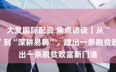 大发国际配资 焦点访谈｜从“靠天吃饭”到“深耕易耨”，蹚出一条脱贫致富新门道