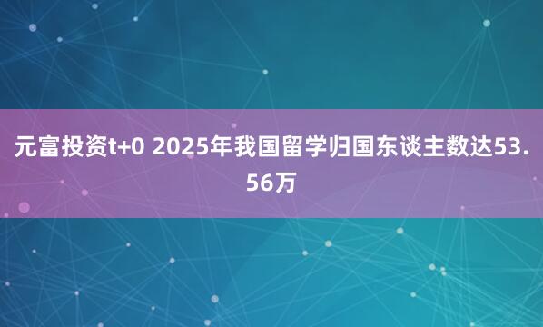 元富投资t+0 2025年我国留学归国东谈主数达53.56万